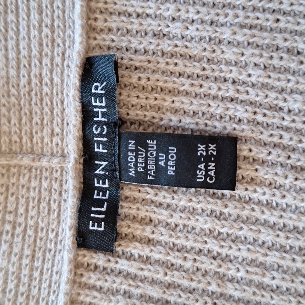Eileen Fisher Organic Cotton Open Knit Cardigan 2X - Picture 2 of 7